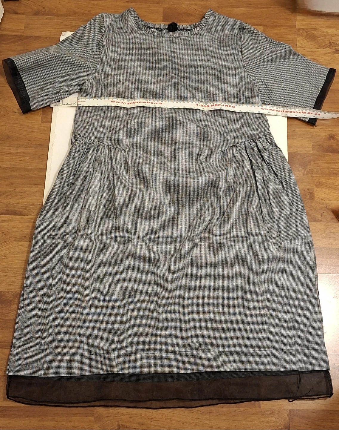 New Comfy Short Sleeve Houndstooth Dress