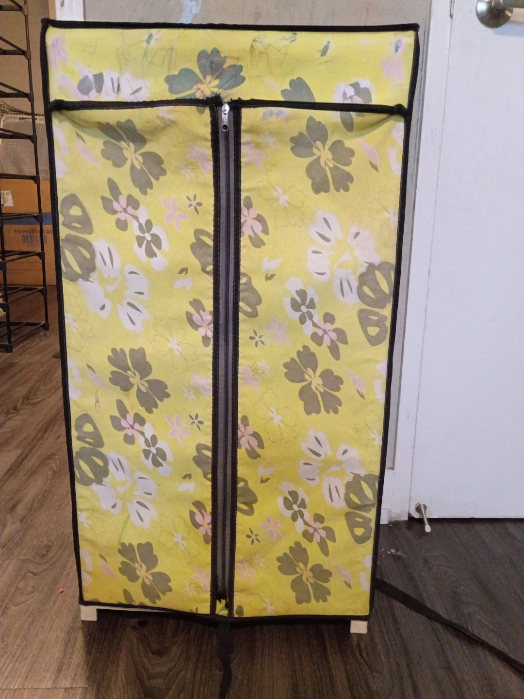 4 tier Yellow Floral Fabric Cover Storage Cube Shelf Unit