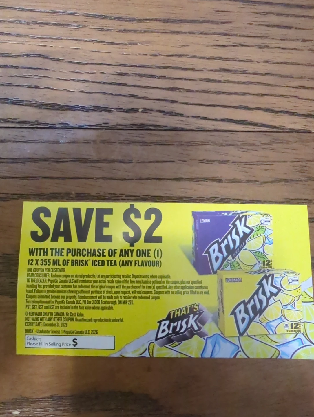 $2 off Brisk Iced Tea coupon #free