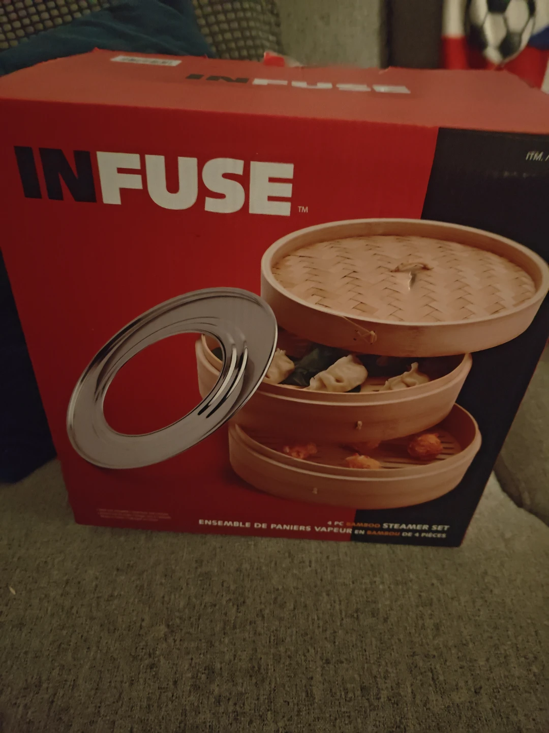 INFUSE 4 Pc Bamboo Steamer Set