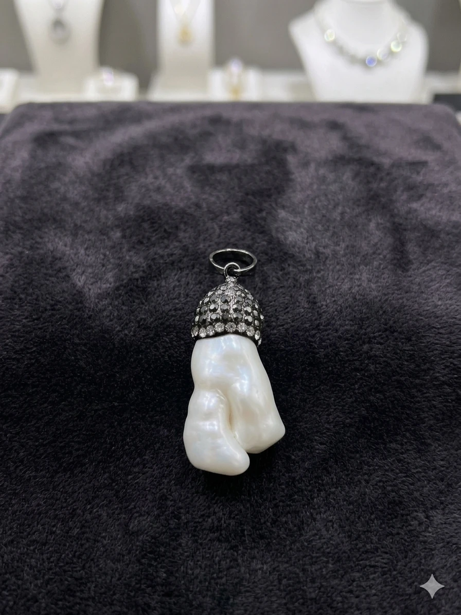 Baroque Pearl and Crystal Pendant