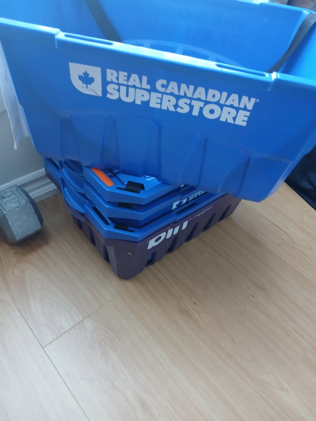 Blue Plastic Storage Bins - Set of 5 - photo 3