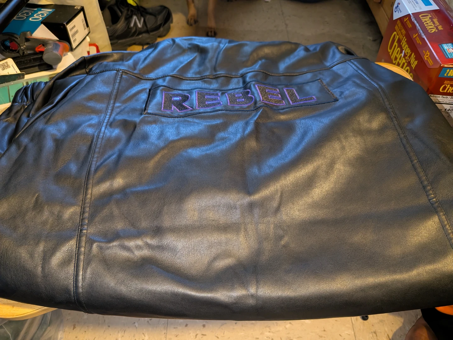 Black Faux Leather "Rebel" Jacket - photo 4