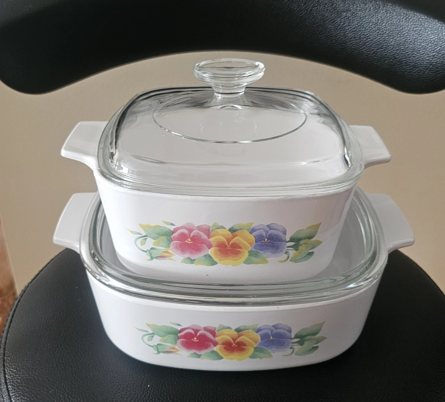 CorningWare White Floral Casserole Dish with Lid