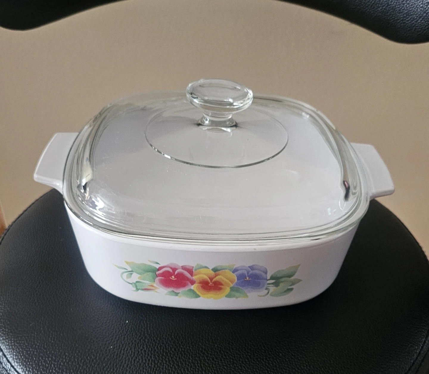 CorningWare White Floral Casserole Dish with Lid - photo 2