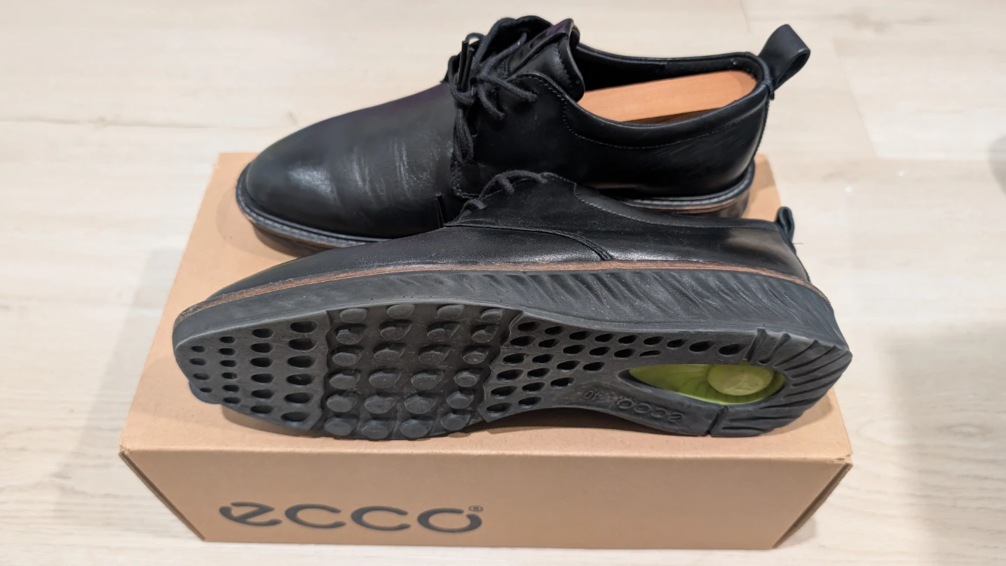 Men Black Leather Dress Shoes - Ecco 6-6.6 size