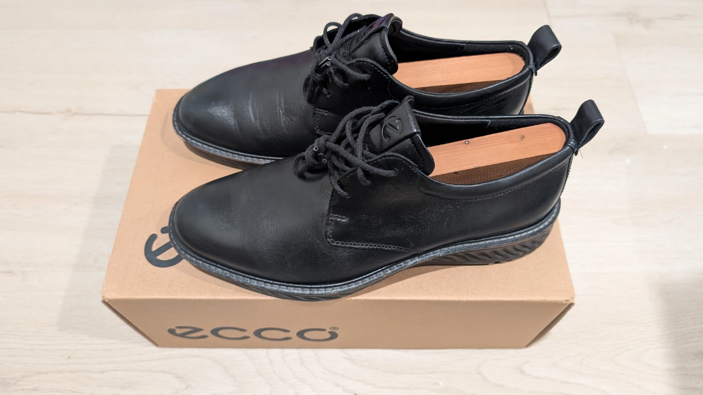 Men Black Leather Dress Shoes - Ecco 6-6.6 size - photo 5