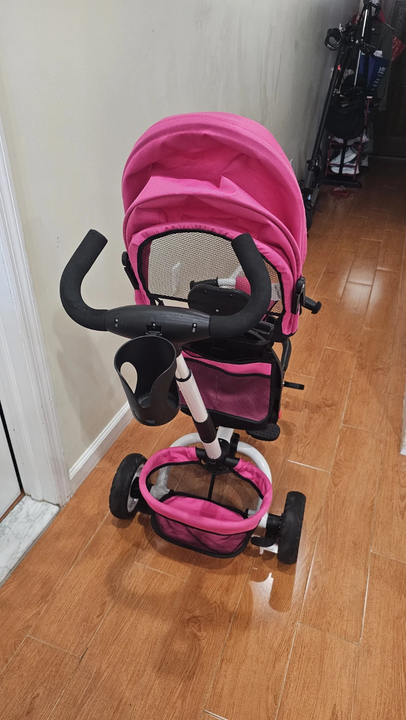 Pink Toddler Tricycle with Canopy
