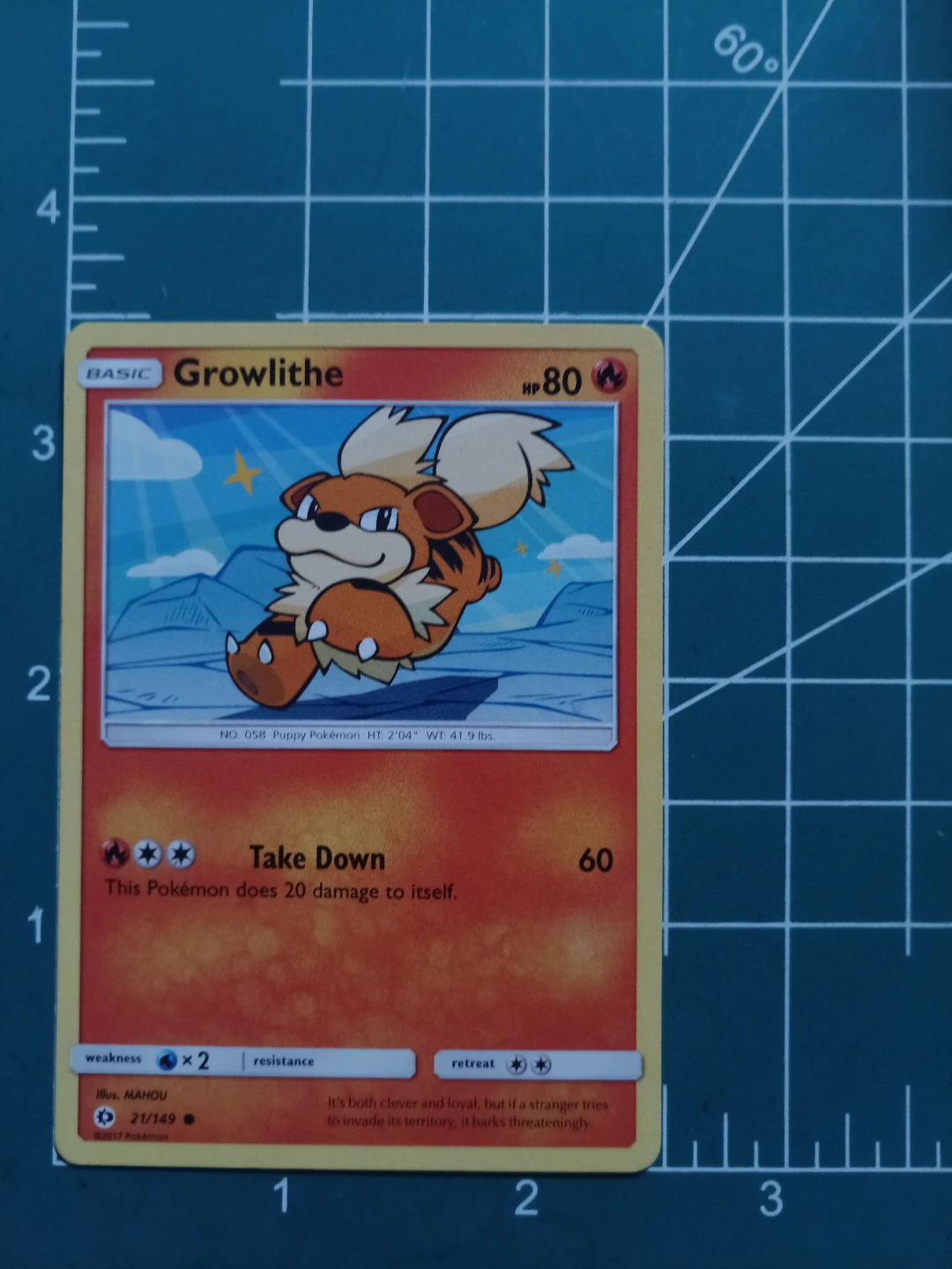 Pokemon Growlithe Trading Card