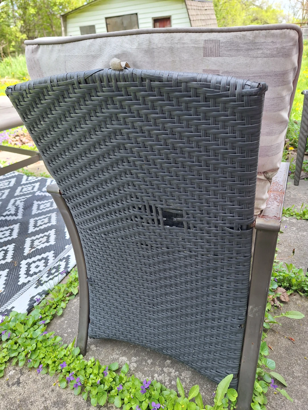 Wicker & Metal High-Back Patio Chair ⚽ - photo 3