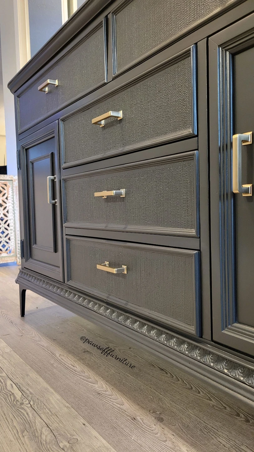 Refinished Black  Sideboard with Champagne Gold Hardware - photo 5
