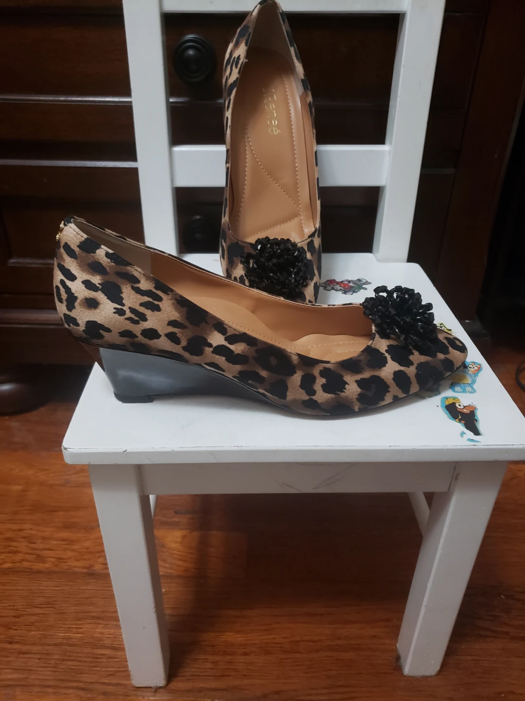 Renee Leopard Print Wedge Heels