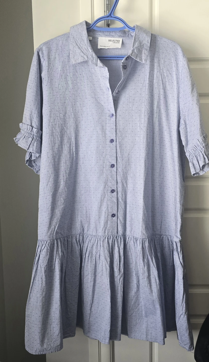 Selected Femme Blue Dotted Shirt Dress