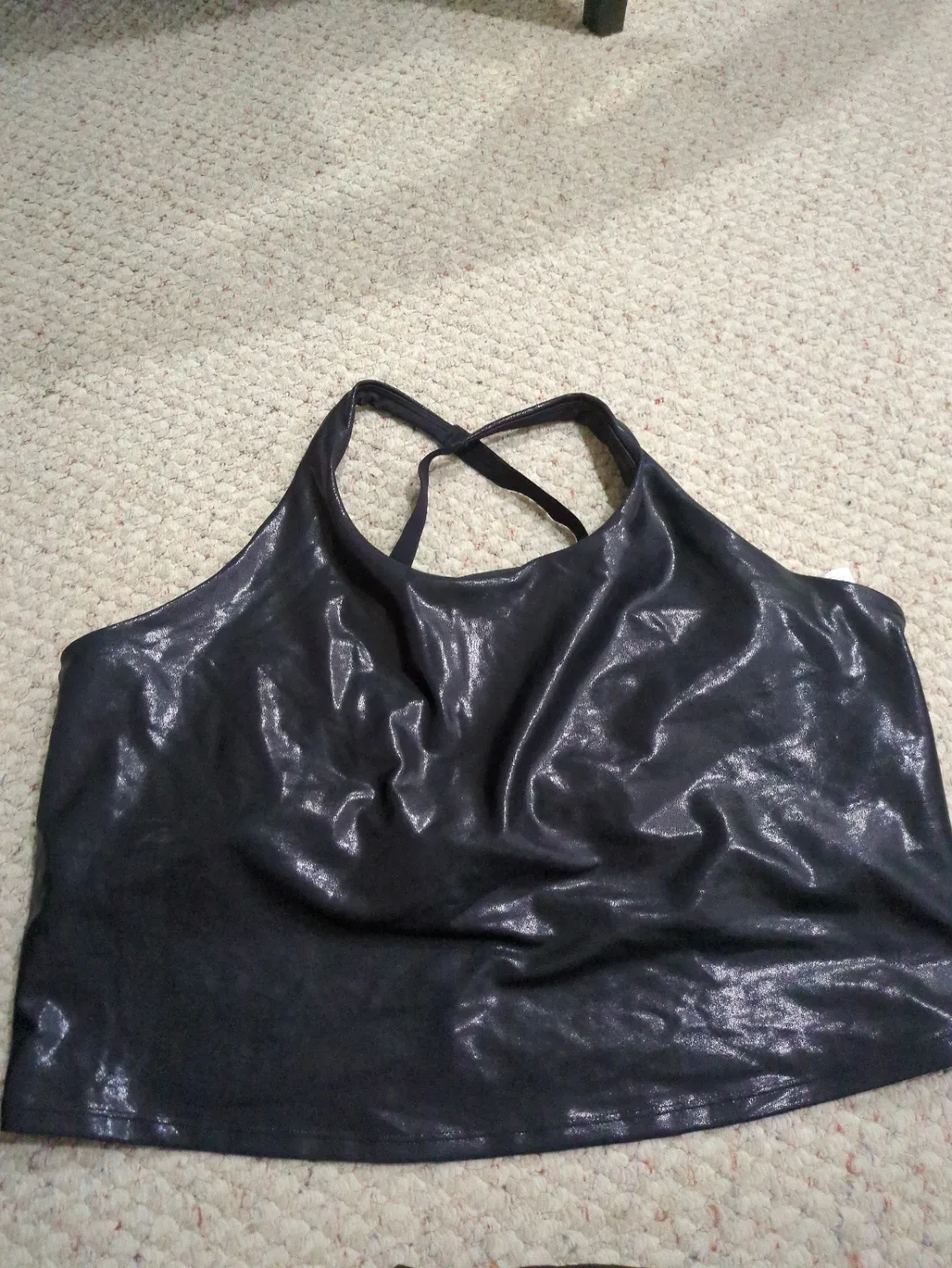 Black Sparkly Workout Top Size 3X