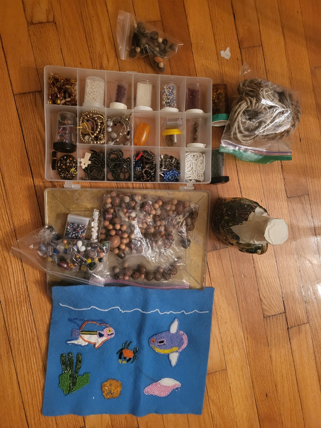 Assorted Craft Beads and Supplies