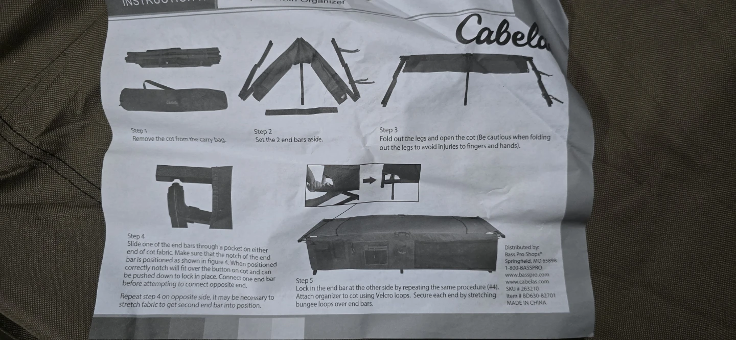 Cabela's camping cot & Carrying Bag - photo 4