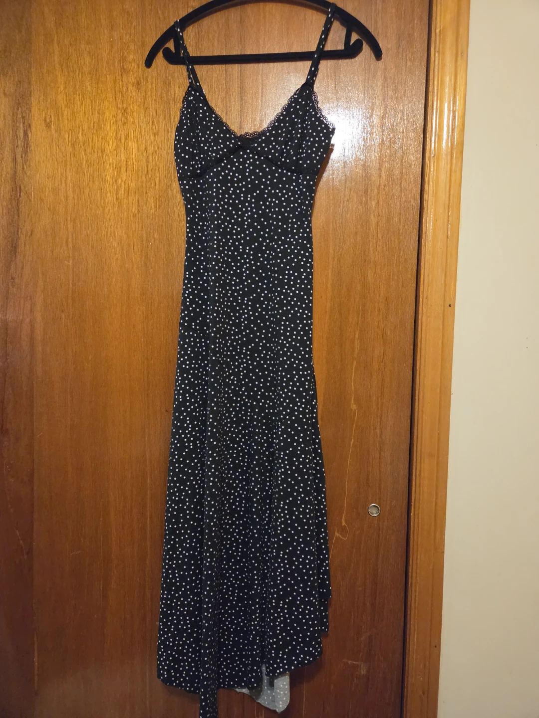Black and white polka dot maxi dress - photo 2