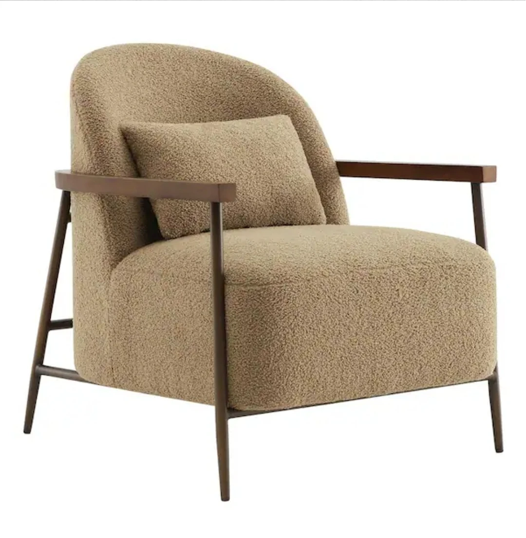 Boucle Armchair with Wooden Frame - photo 2