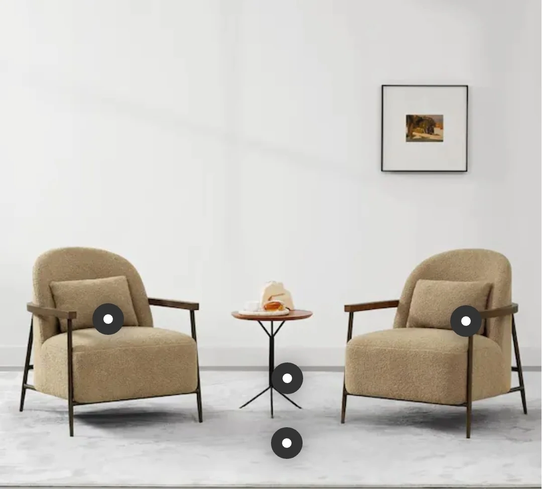 Boucle Armchair with Wooden Frame - photo 3