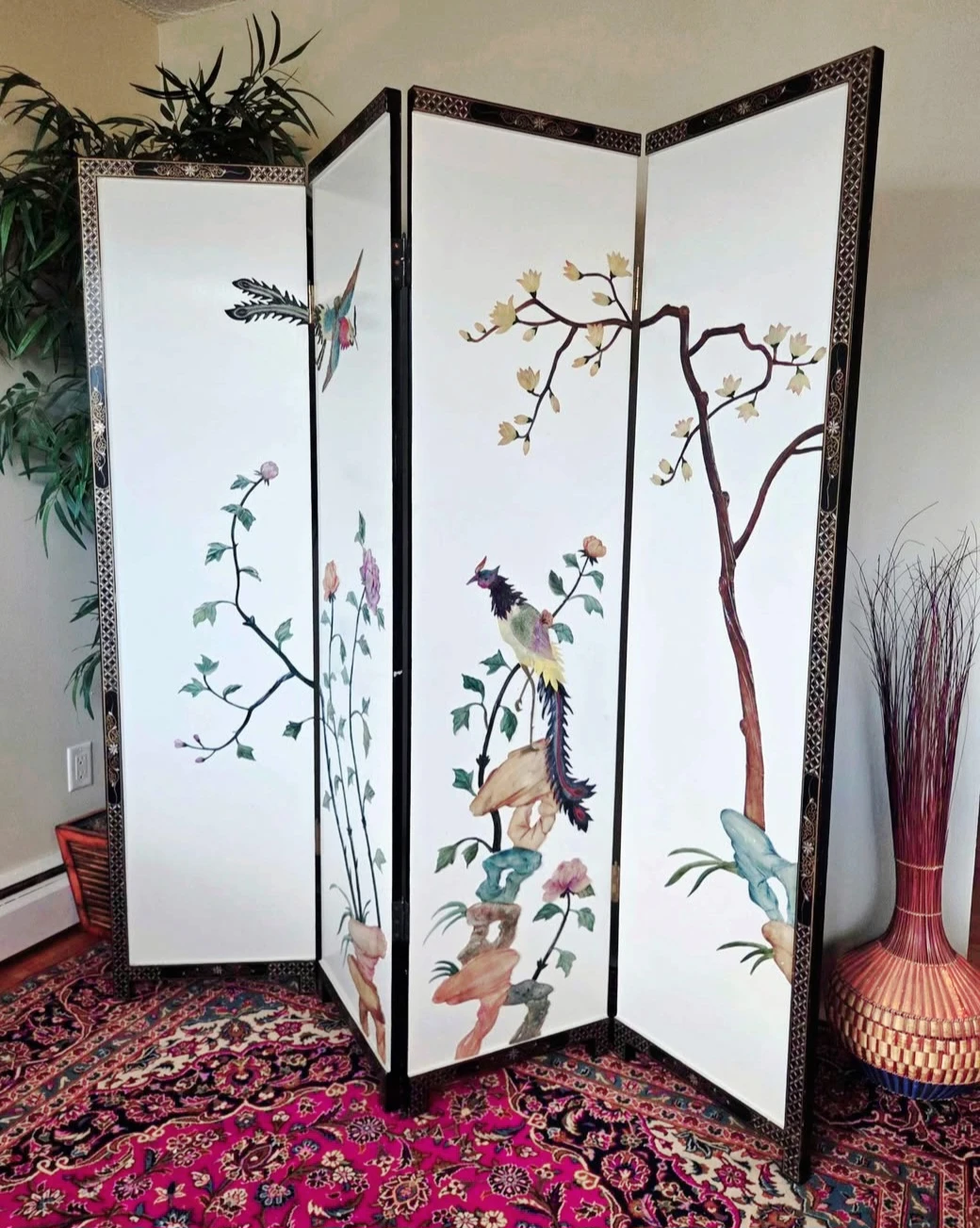 Vintage Gem Stone Double Sided Room Wall Divider From Solid Wood - photo 3