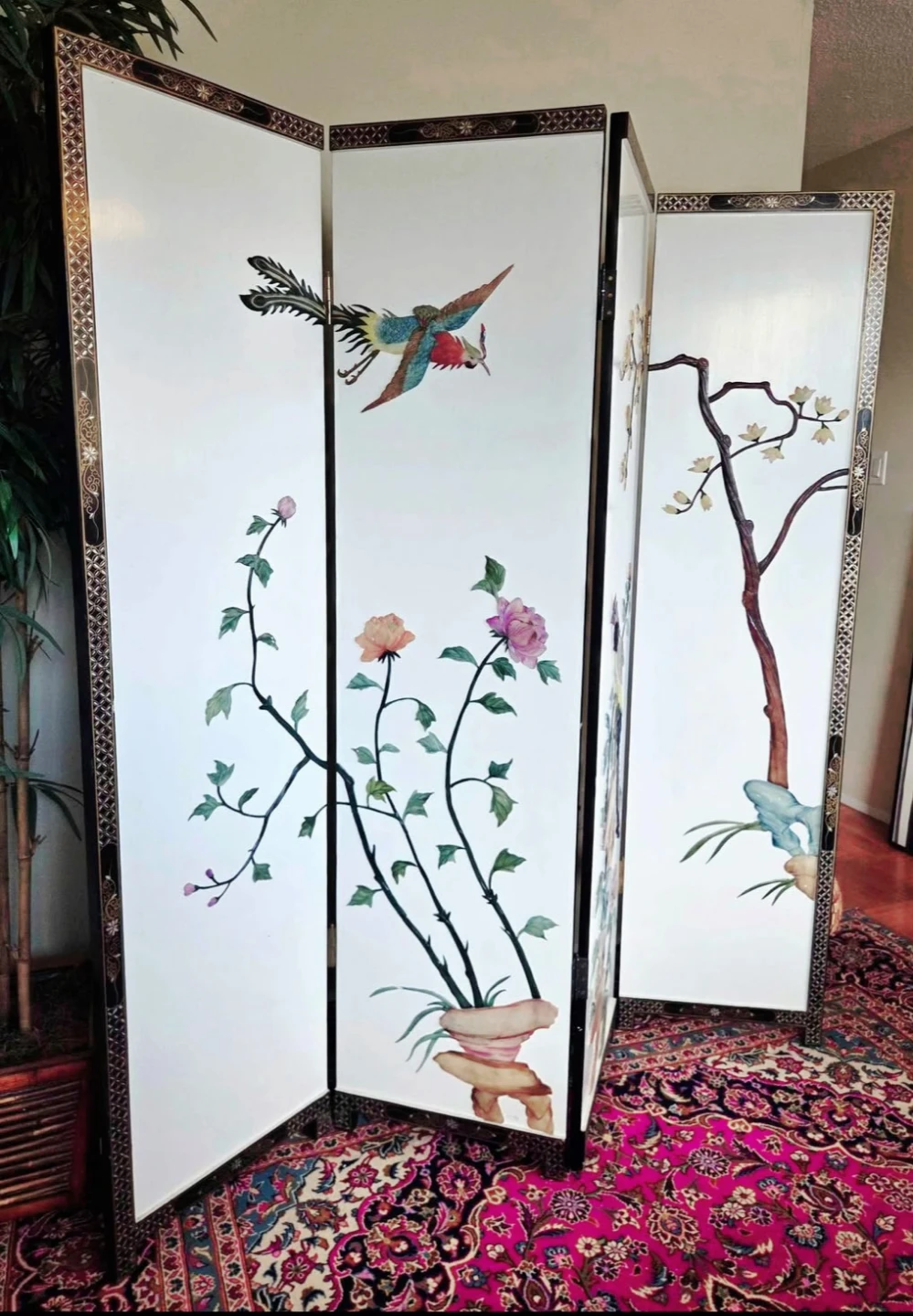 Vintage Gem Stone Double Sided Room Wall Divider From Solid Wood - photo 4