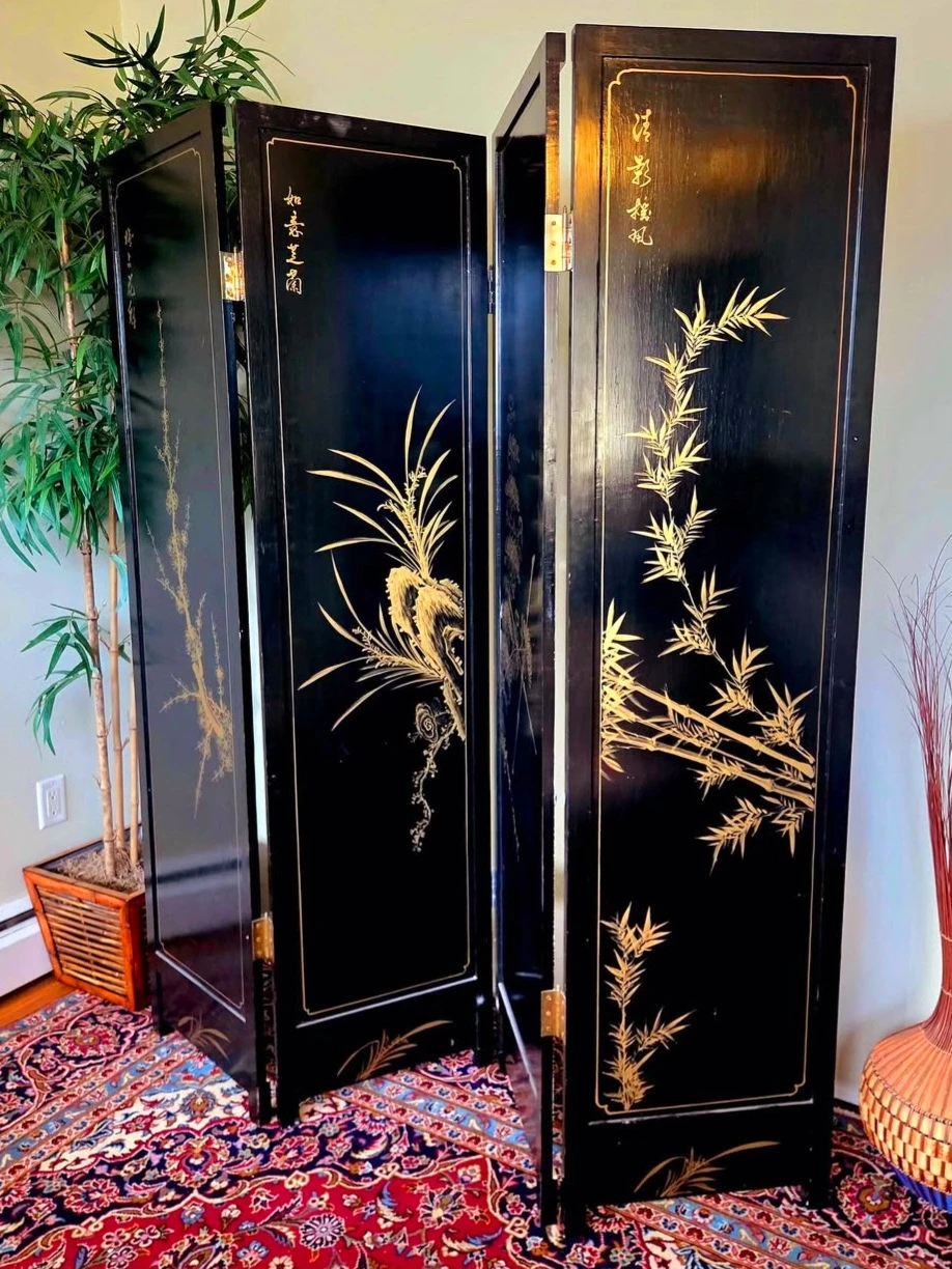 Vintage Gem Stone Double Sided Room Wall Divider From Solid Wood - photo 5