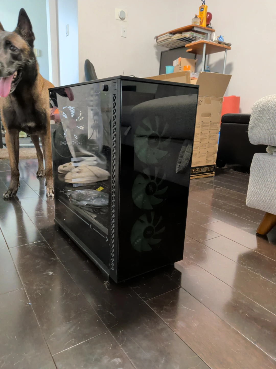 Black Computer Case with Glass Panel