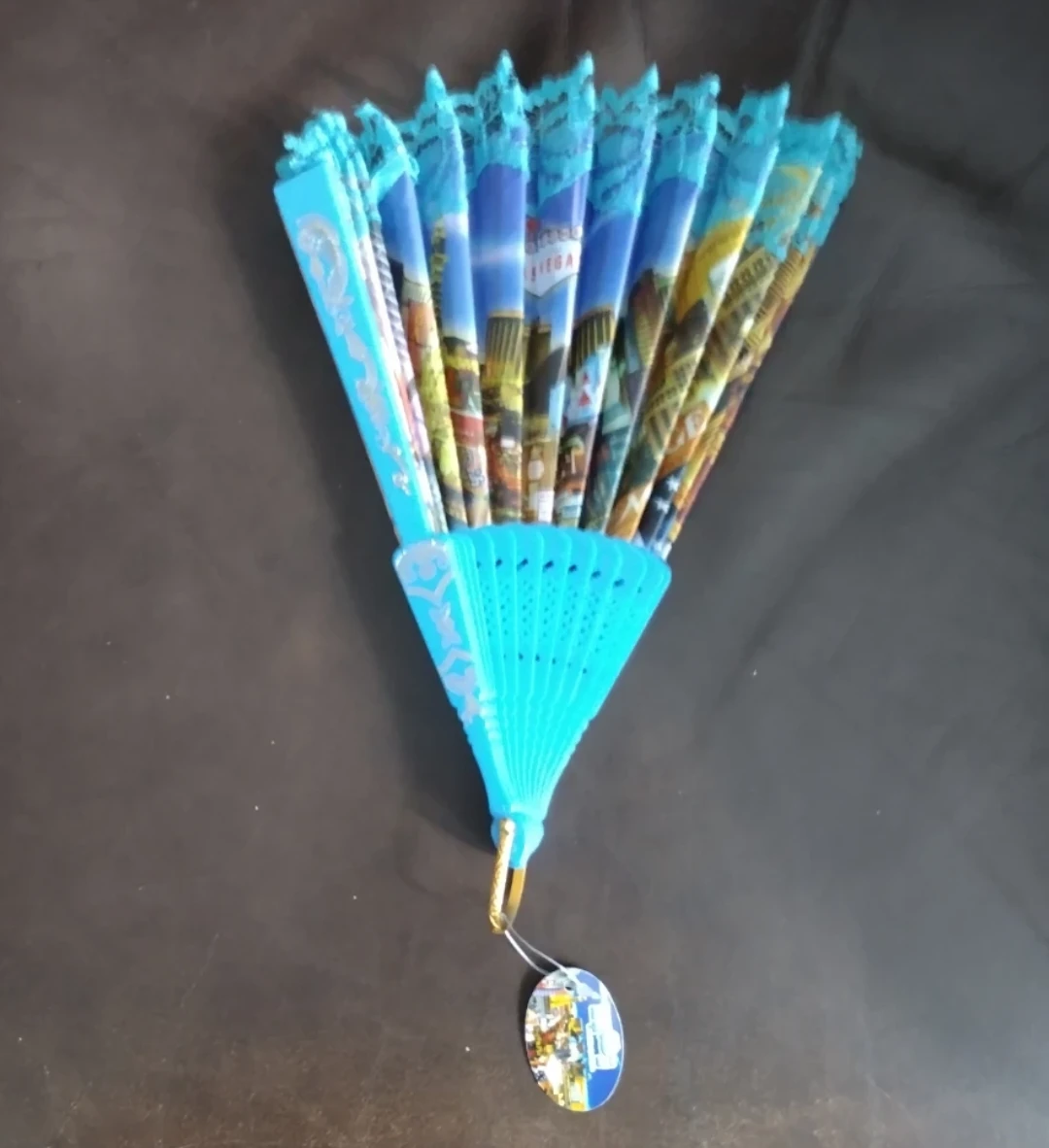 Blue Las Vegas Scenic Folding Fan ⚽