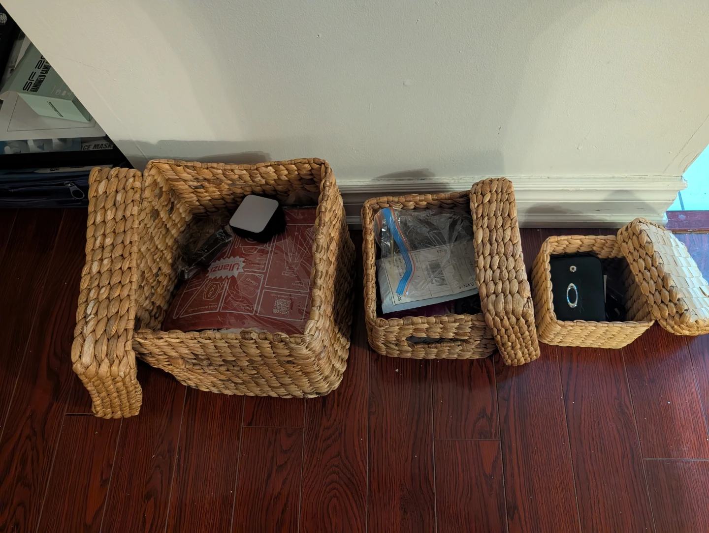 Set of 3 Woven Storage Baskets with Lids - photo 4