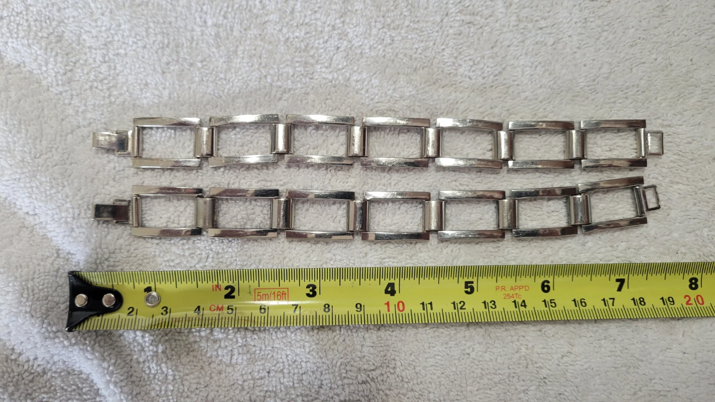 2 x Ladies 7.5" Solid Sterling Silver Bracelets  (31 grams each)