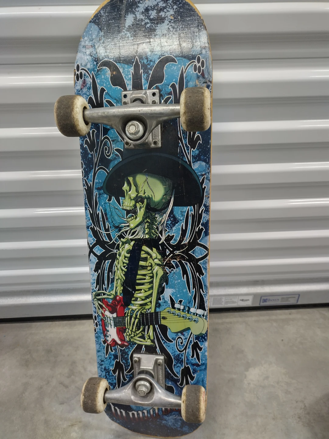 Skateboard with Skeleton Graphic 28" long & 8" wide