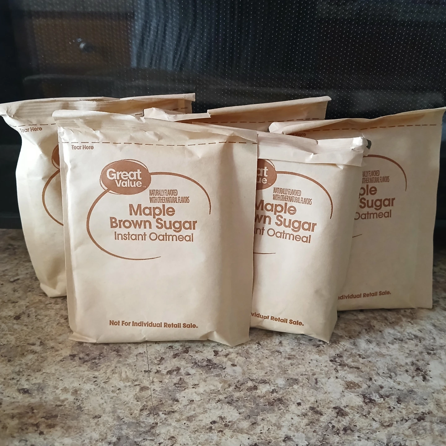 Great Value Maple Brown Sugar Instant Oatmeal (5 Pack) ⚽