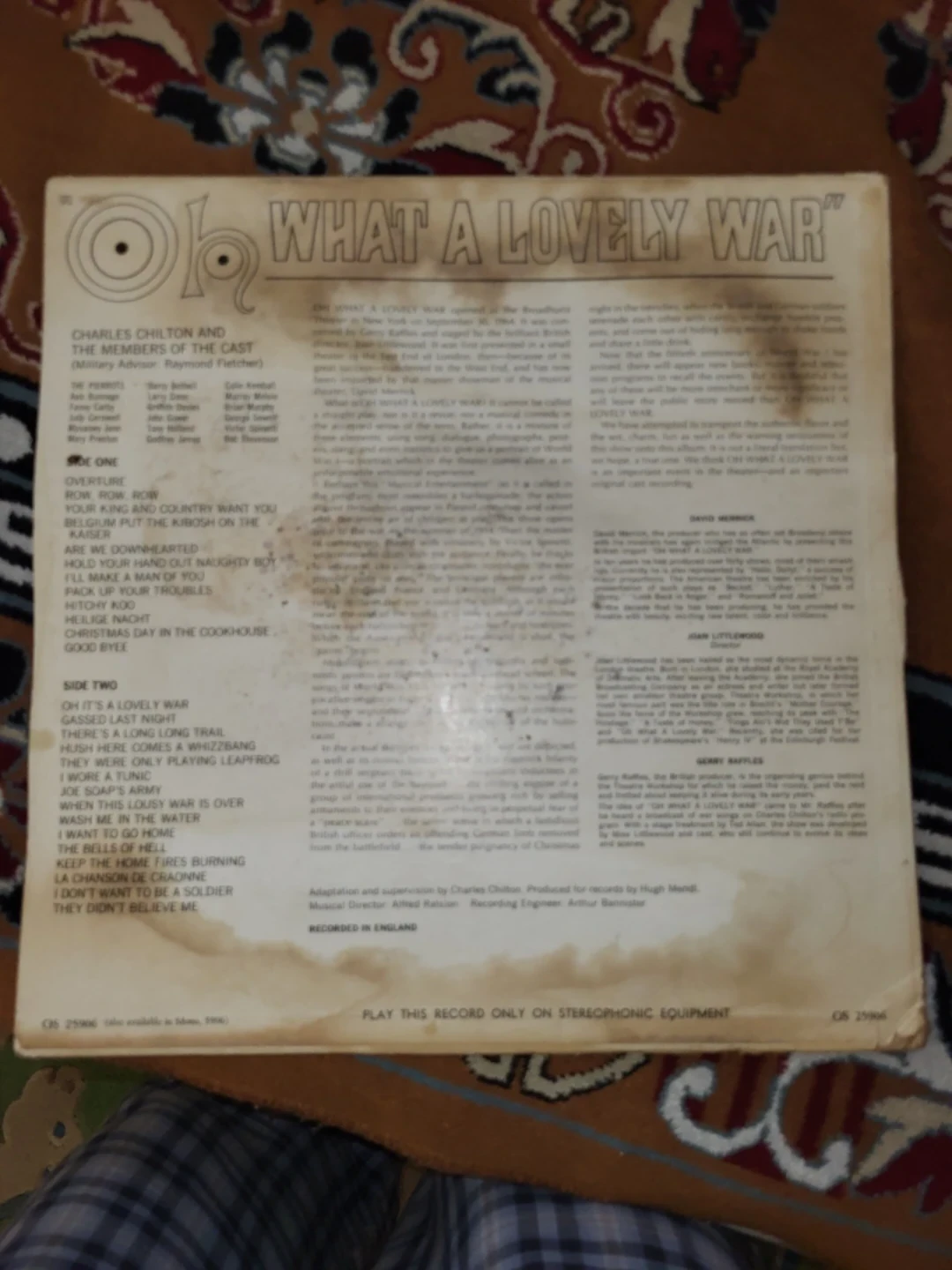 ⚽️Oh, What a Lovely War! Original Cast Recording - photo 2
