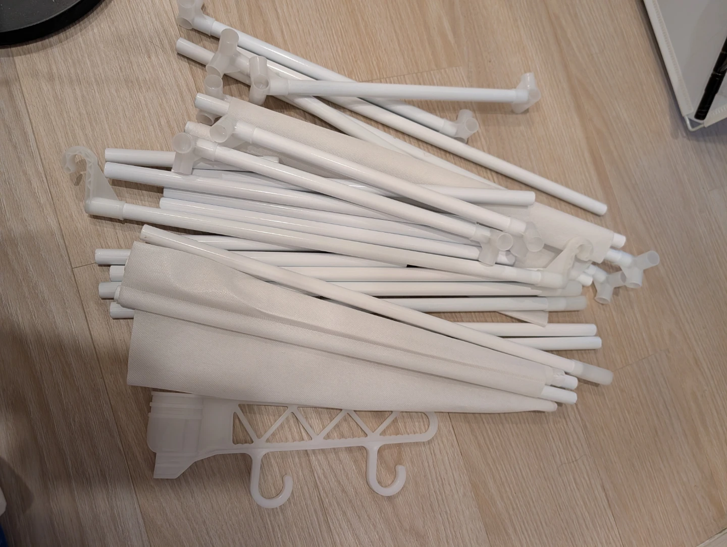 White Metal Garment Rack with Shelves