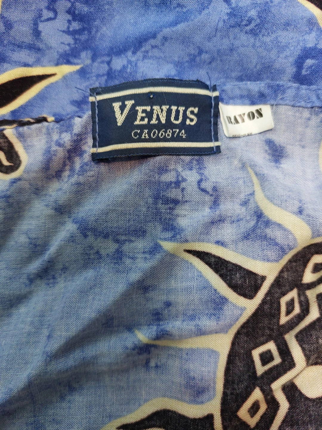 Vintage Venus Blue Sun and Moon Print Rayon Wrap Skirt - photo 2