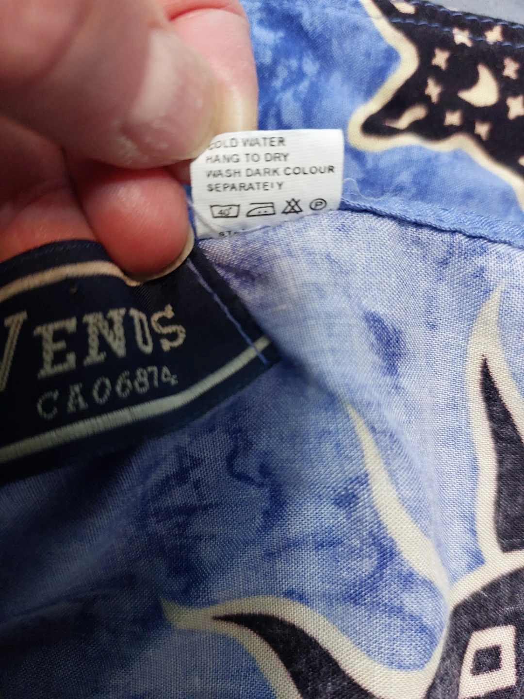 Vintage Venus Blue Sun and Moon Print Rayon Wrap Skirt - photo 3