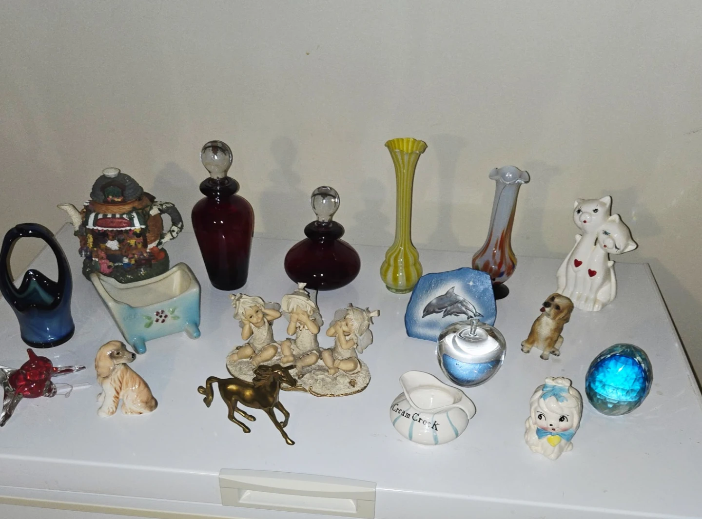 Assorted Vintage decorative figurines and vases