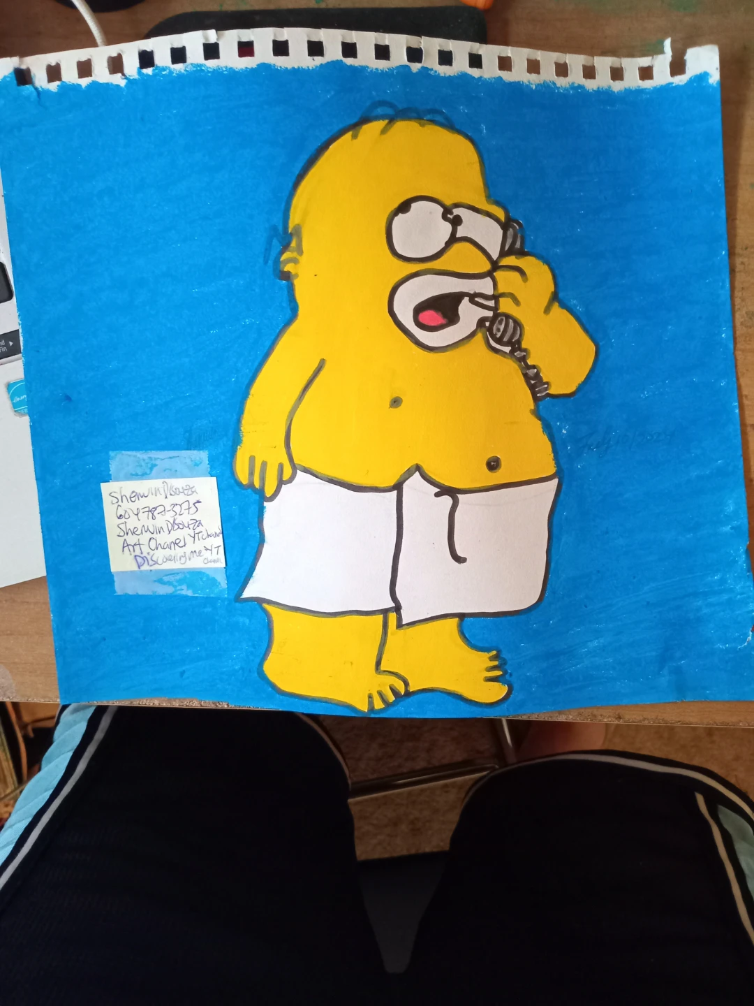 Homer Simpson Drawing by Custom Artist