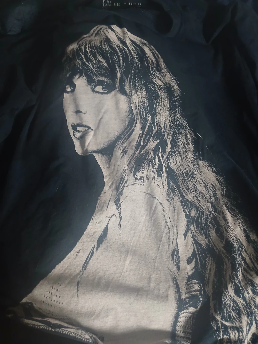 Black T-shirt with Portrait Graphic