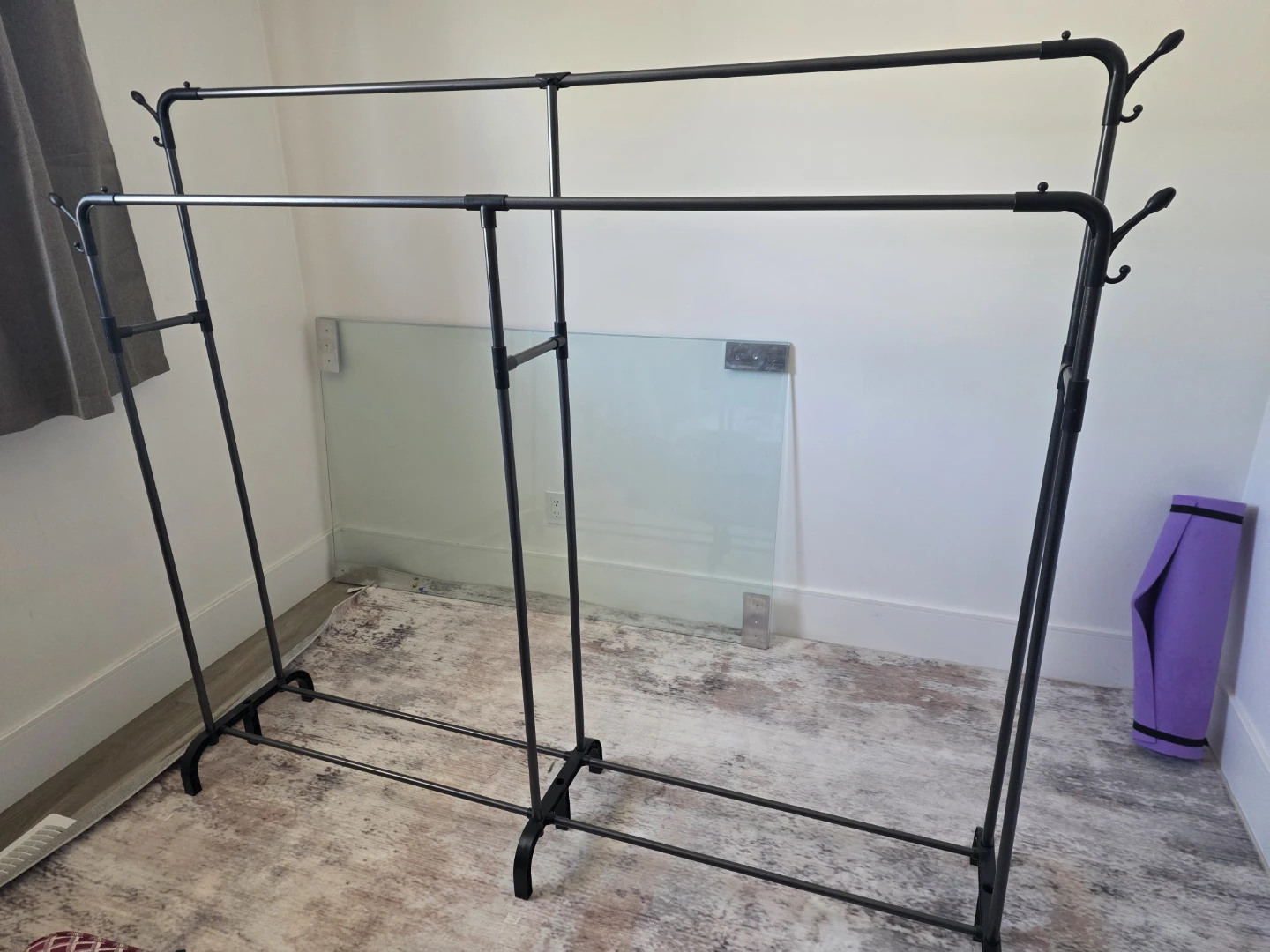 Black Metal Double Garment Rack