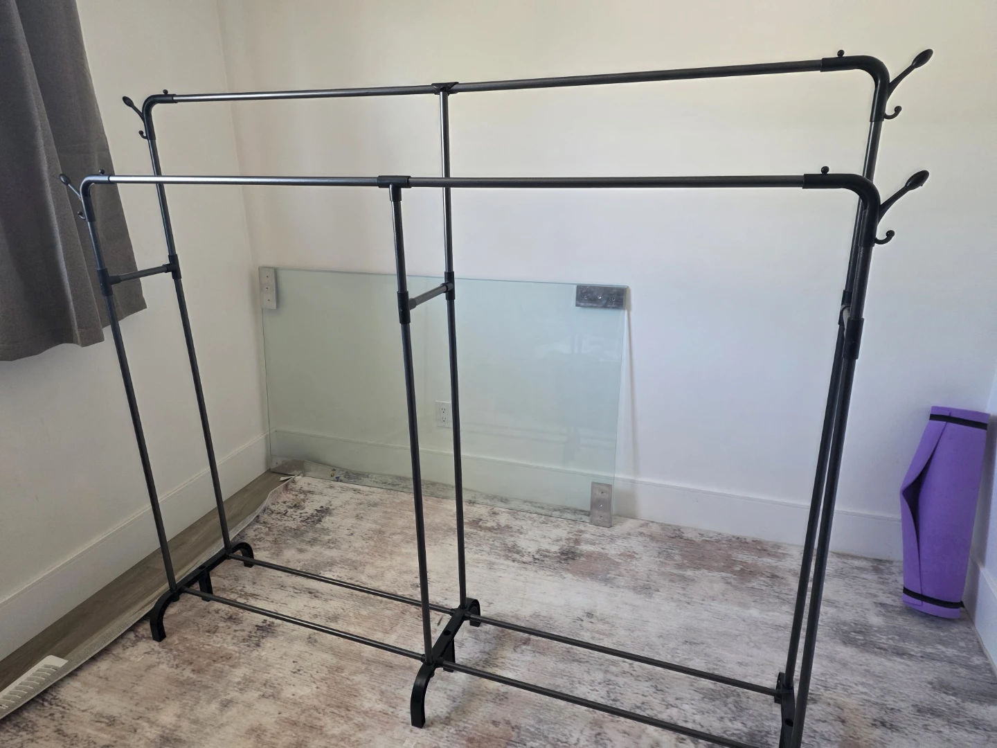 Black Metal Double Garment Rack - photo 2