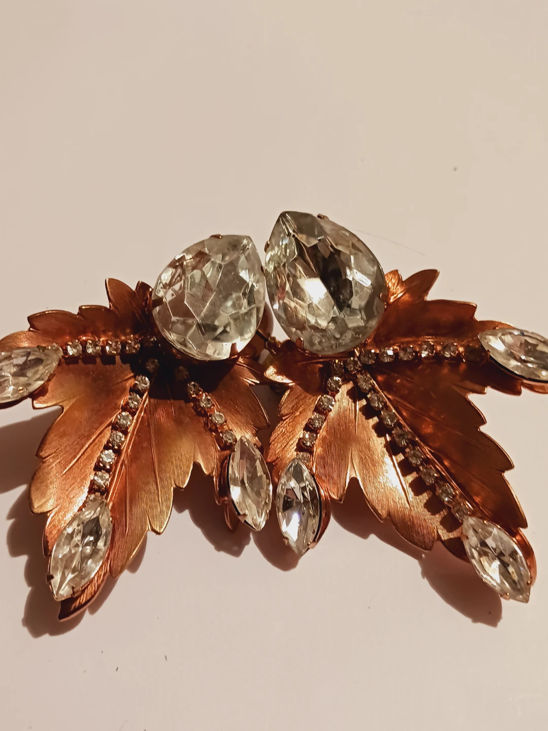 Gorgeous Large Leaf Rhinestones Earrings