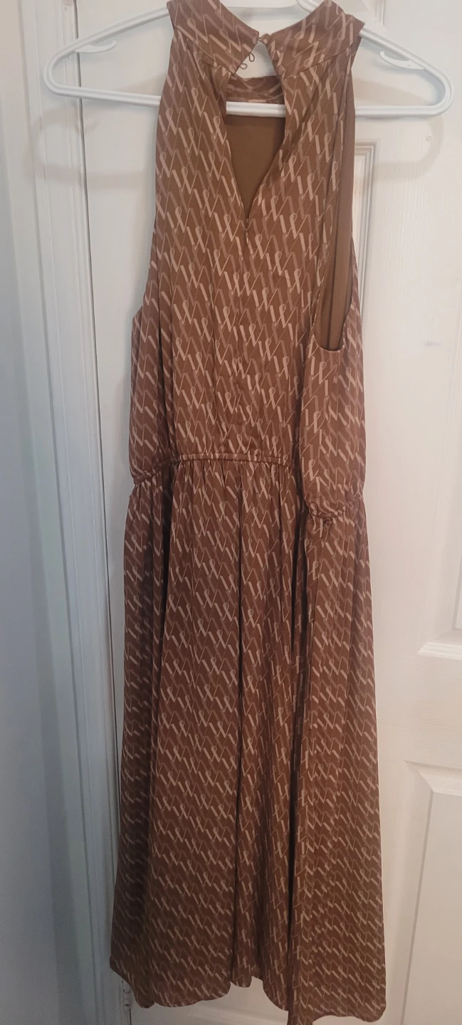 Brown patterned halter dress - photo 2