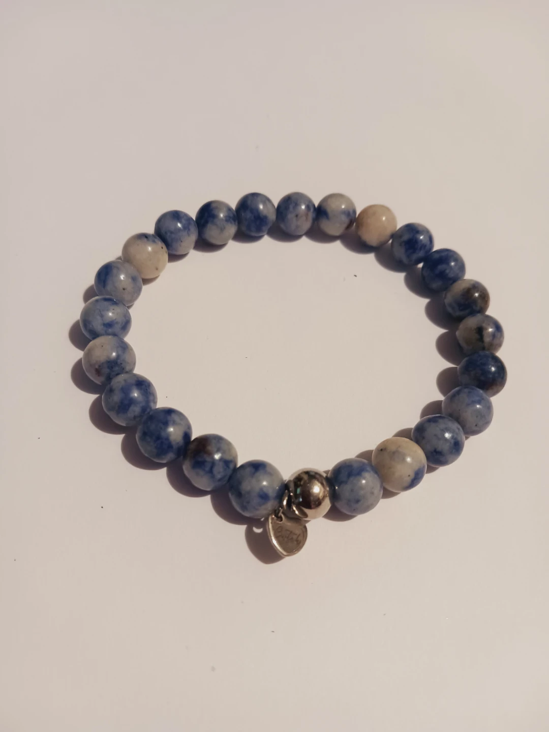 Blue Stones Beaded Bracelet with Charm