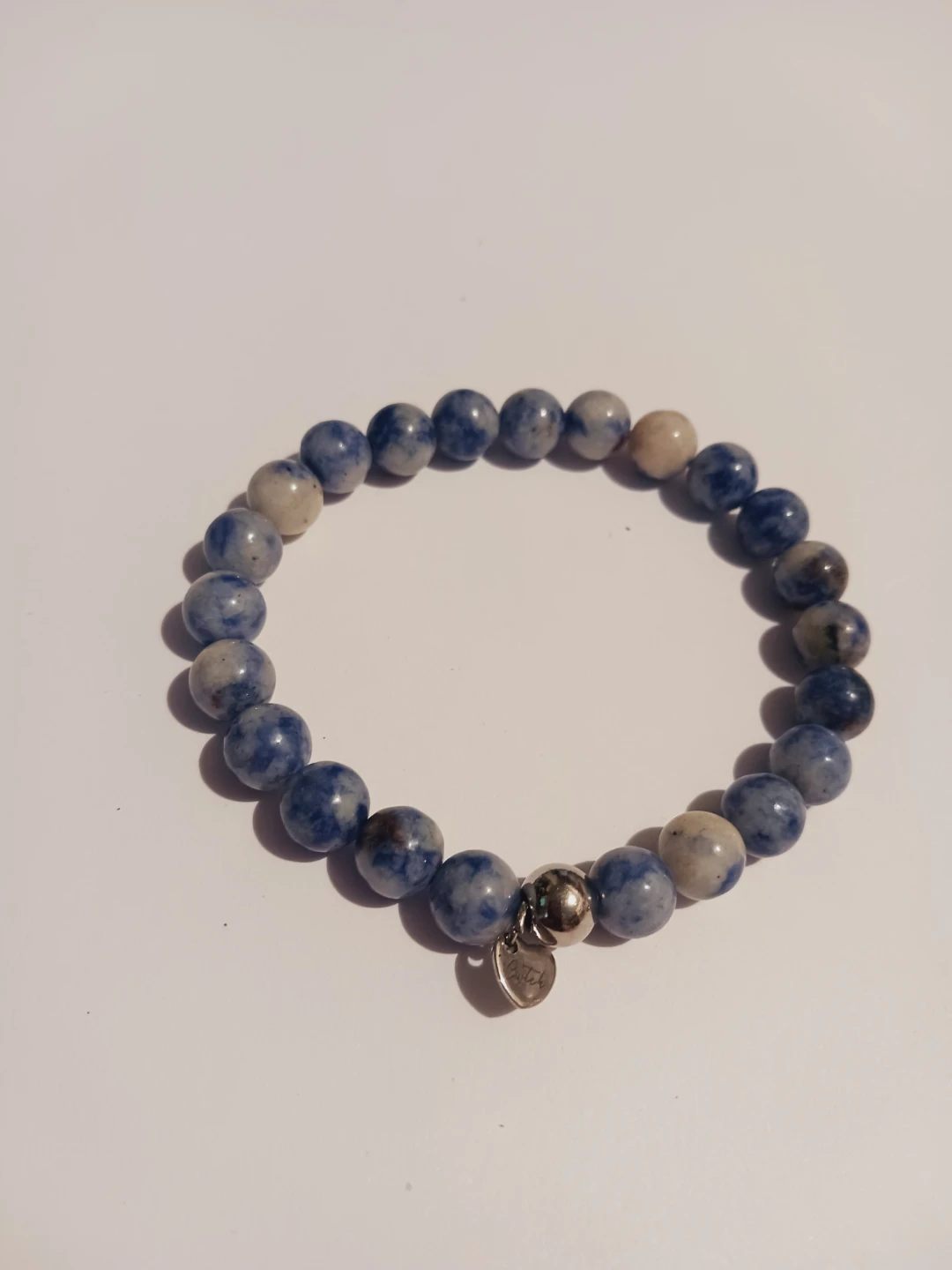 Blue Stones Beaded Bracelet with Charm - photo 2