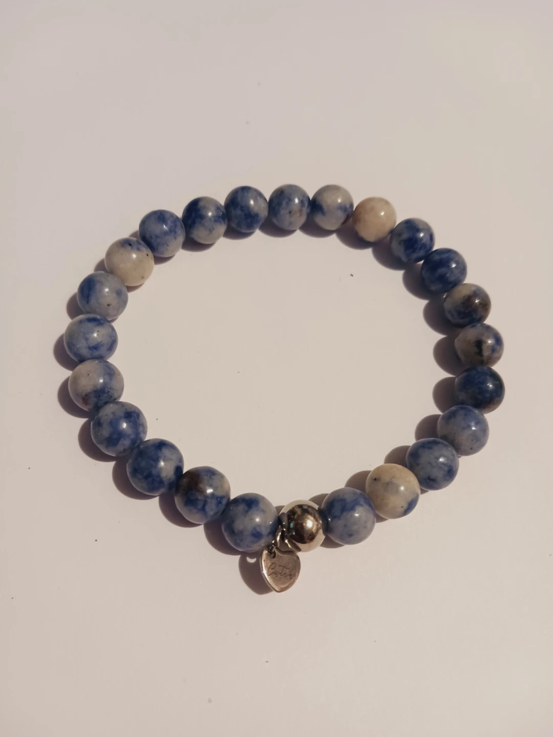 Blue Stones Beaded Bracelet with Charm - photo 3