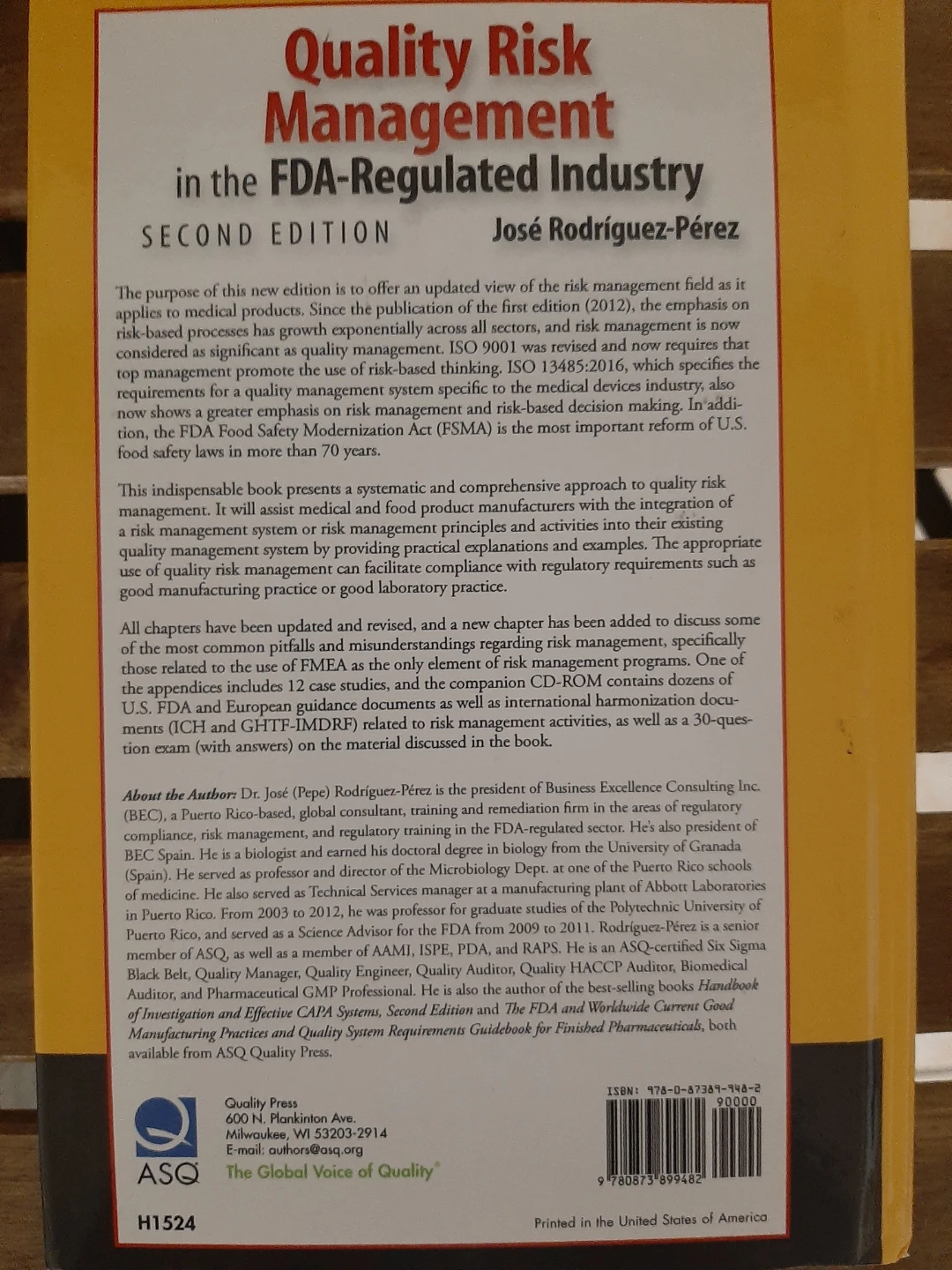 Quality Risk Management in the FDA-Regulated Industry - photo 2