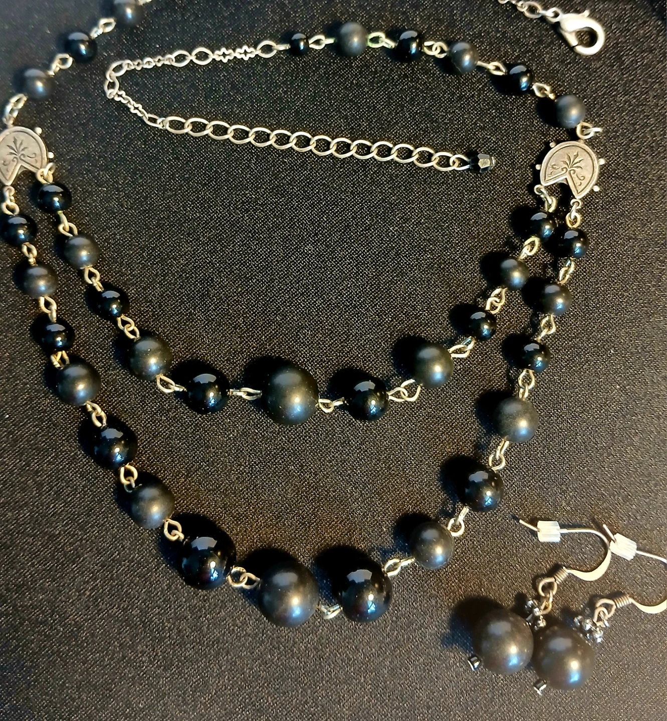 Black Agate Necklace and Earring Set - photo 3