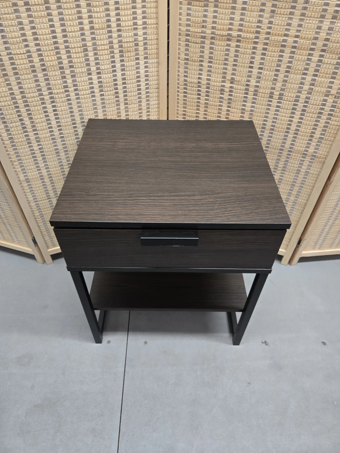 IKEA TRYSIL Nightstand Bedside Table - Dark Brown & Black Metal - photo 2