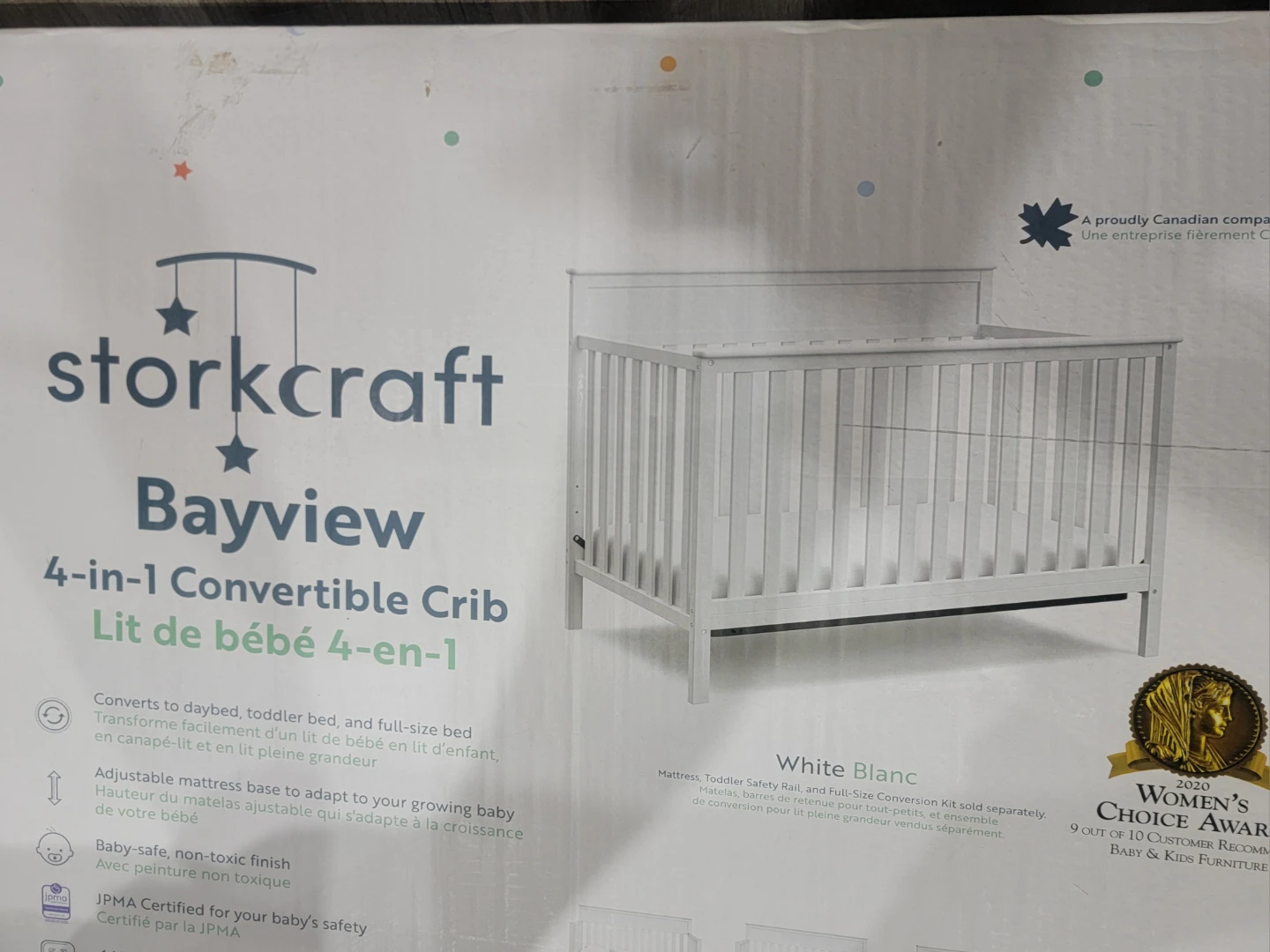 Storkcraft Bayview 4-in-1 Convertible Crib White